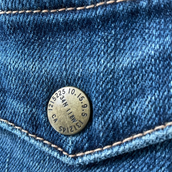 Current/Elliott The Snap Jacket Loved Wash Stretch Denim Size 2 Festival Chic - Picture 4 of 6